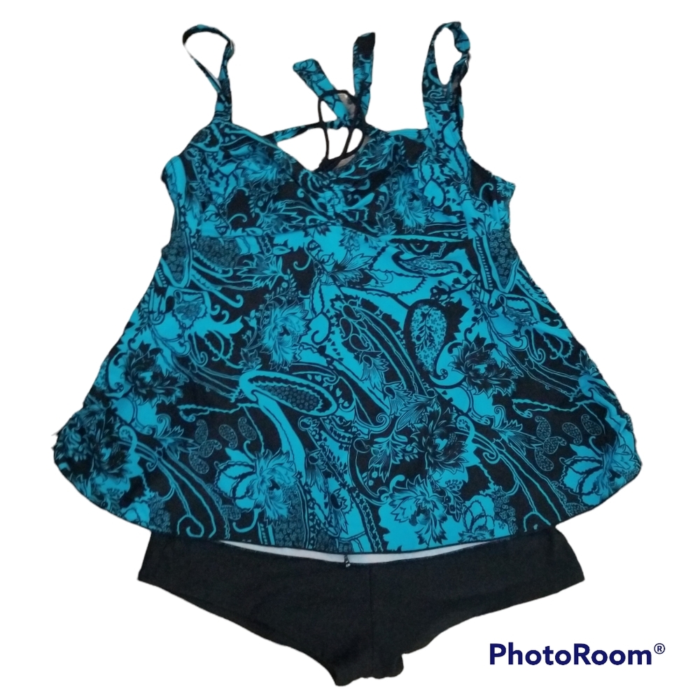 2 pc boy short paisley tankini